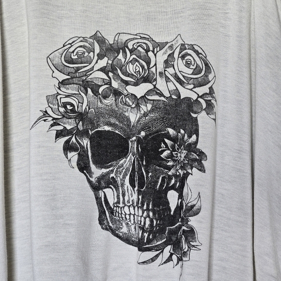 Lip Service Punk Alt Emo Skull Rose Cropped Tank Mesh Cold Shoulder Edgy Goth S - Picture 7 of 12